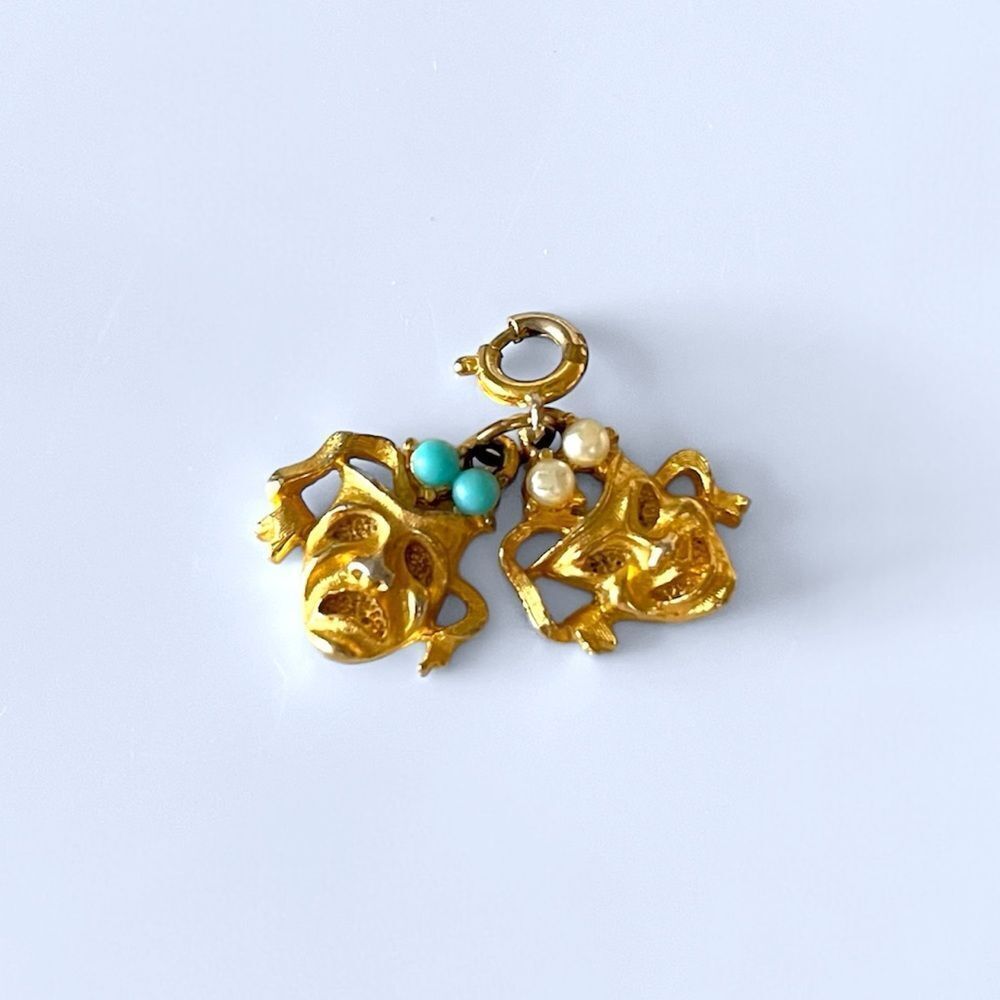 Vintage Theatre Mask Charms Comedy Tragedy